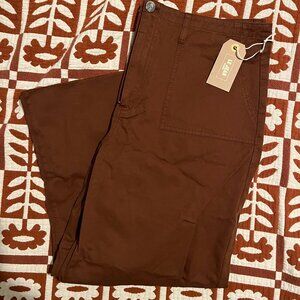 Le Jean Brown Utility Soft Barrel Pants NWT Size 32